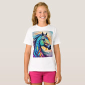 T-shirt Cheval multicolore 22 coloré (Devant entier)