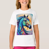 T-shirt Cheval multicolore 22 coloré (Devant)