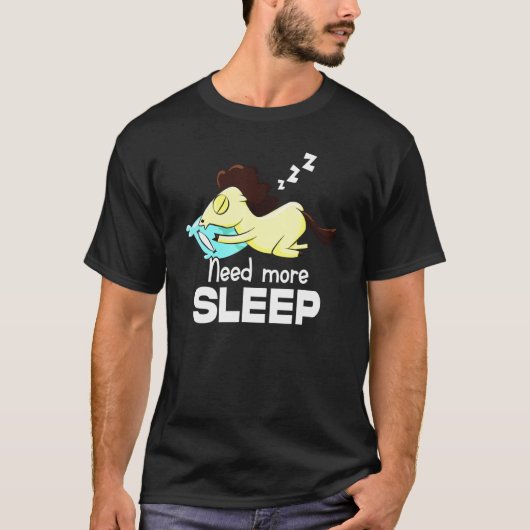 T-shirt Cheval Napping Equestre Lazy Bedtime (Devant)
