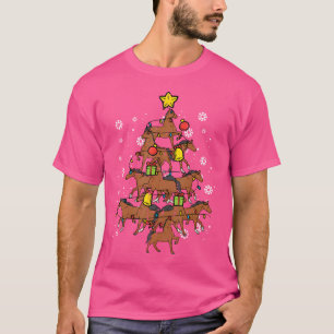 T-shirt Cheval Noël Arbre Noël Noël Noël Noël Équestre Fil