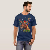 T-shirt Cheval Noël Lumières Horse Noël (Devant entier)