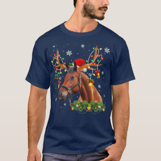 T-shirt Cheval Noël Lumières Horse Noël