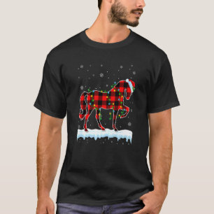 T-shirt Cheval Noël Santa Chapeau mignonne Animaux Noël Lu