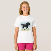 T-shirt Cheval noir avec carte d'anatomie Star & Sock (Devant entier)