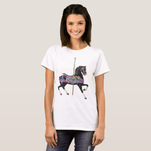 T-shirt Cheval noir de carrousel