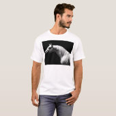 T-shirt Cheval noir et blanc (Devant entier)