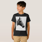 T-shirt Cheval noir et blanc (Devant entier)
