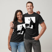 T-shirt Cheval noir et blanc (Unisexe)