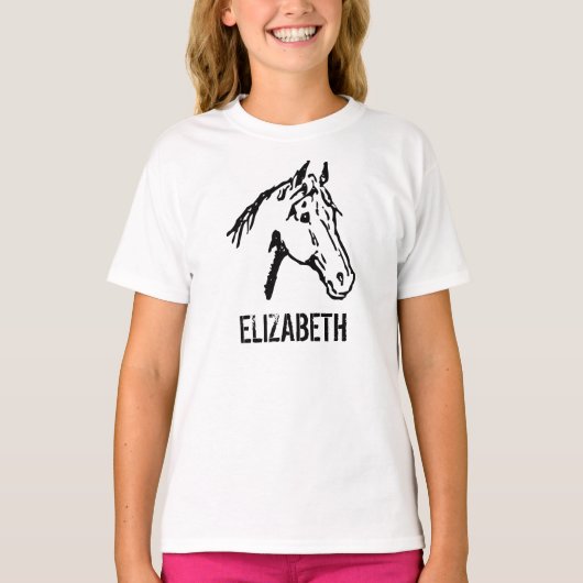 T-shirt Cheval noir et blanc Lover Tee (Devant)