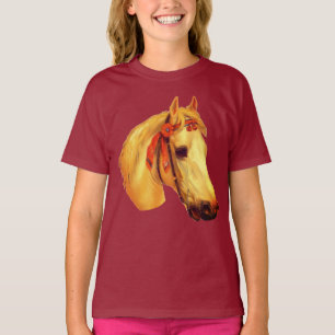 T-shirt Cheval Palomino d'Art vintage