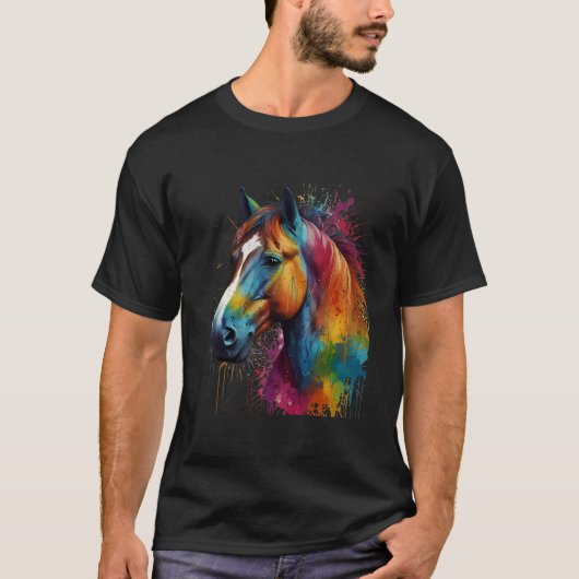 T-shirt Cheval peint design (Devant)