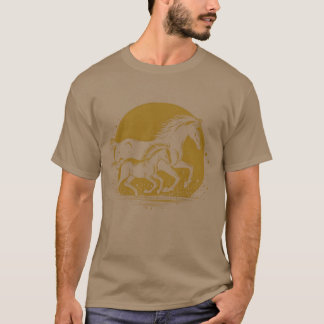 T-shirt Cheval père et fils courant rétro