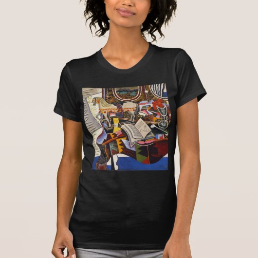 T-shirt Cheval Pipe Fleur rouge par Joan Miro (Devant)