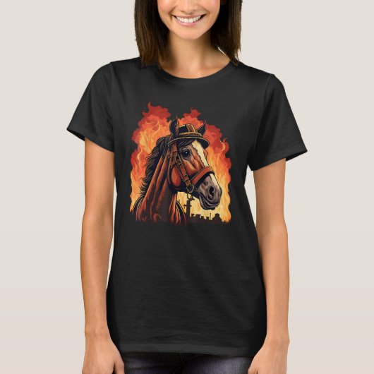 T-shirt Cheval pompier sur pompier Cheval (Devant)
