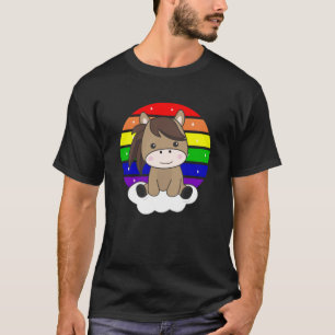 T-shirt Cheval Pony Parties scintillant arc-en-ciel Kawaii