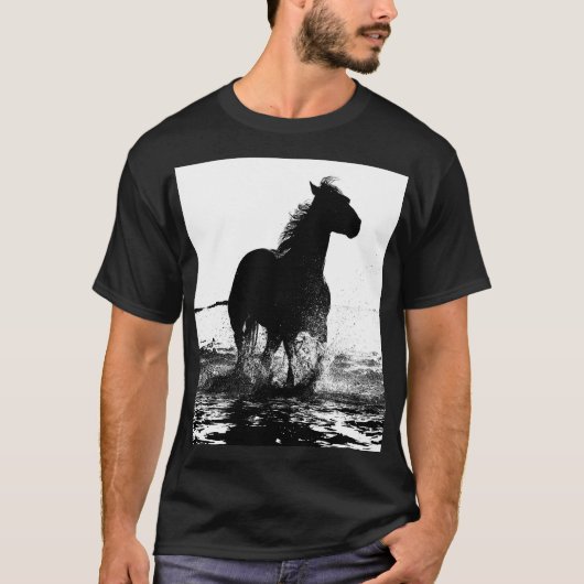 T-shirt Cheval Pop Art Modèle Personnalisé Moderne (Devant)
