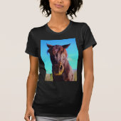 T-shirt Cheval pourpre avec Bouche verte (Devant)