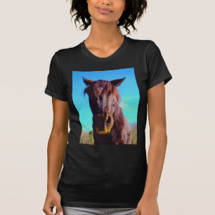 T-shirt Cheval pourpre avec Bouche verte