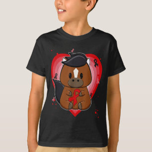 T-shirt Cheval Pur-Sang Avec Ruban Maladie Cardiaque Sensi