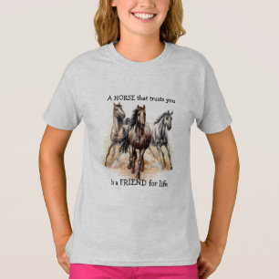 T-shirt CHEVAL qui fait confiance AMI pour la vie Citation