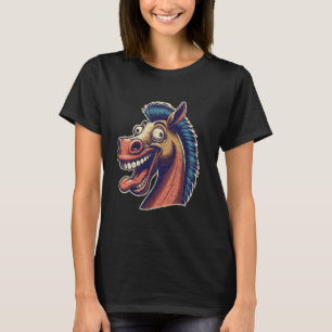 T-shirt Cheval Rigolo Fou Rire Vintage Hilarant Anima