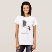 T-shirt Cheval sauvage et libre (Devant entier)