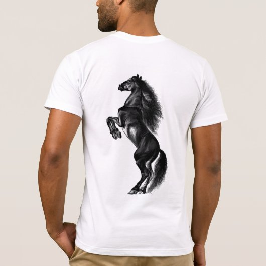 T-shirt Cheval sauvage noir (Dos)