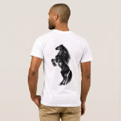 T-shirt Cheval sauvage noir (Dos entier)