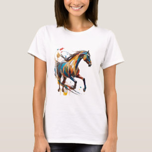 T-shirt Cheval Sauvage T Chemise Spirit Coloré T Chemise C