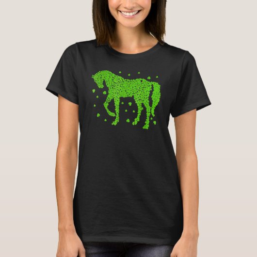 T-shirt Cheval Shamrock Équitation équitation Equestre Pat (Devant)