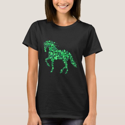 T-shirt Cheval Shamrock Équitation équitation Equestre St  (Devant)