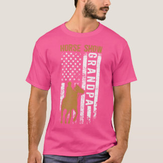 T-shirt Cheval Show Grand-père nous Drapeau Equestre Grand