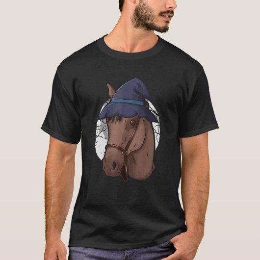 T-shirt Cheval Sorcier Casquette u2013 Halloween Horse Own (Devant)