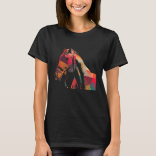 T-shirt Cheval Tête Artistique Equestre Cheval Rider