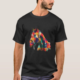 T-shirt Cheval Tête Artistique Equestre Cheval Rider