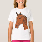 T-shirt Cheval Tête Brown Animal de ferme (Devant)