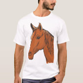 T-shirt Cheval Tête Brown Animal de ferme (Devant)