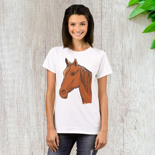 T-shirt Cheval Tête Brown Animal de ferme