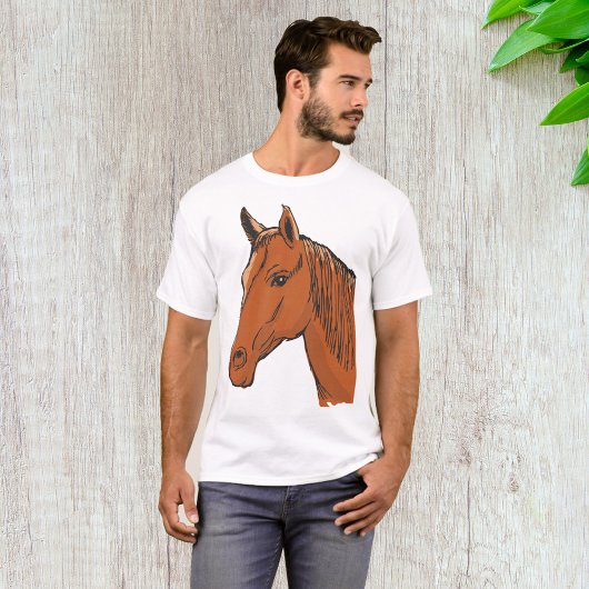 T-shirt Cheval Tête Brown Animal de ferme