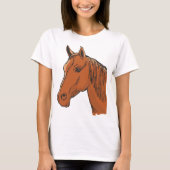 T-shirt Cheval Tête Brown Animal de ferme (Devant)