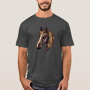 T-shirt Cheval Tête Elégante aquarelle Peintures famille