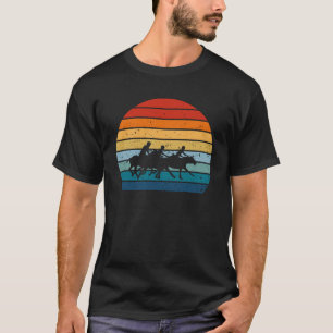 T-shirt Cheval Vintage Retro Sunset Polo Player