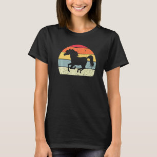 T-shirt Cheval Vintage Silhouette Cheval Rétro Animal de F