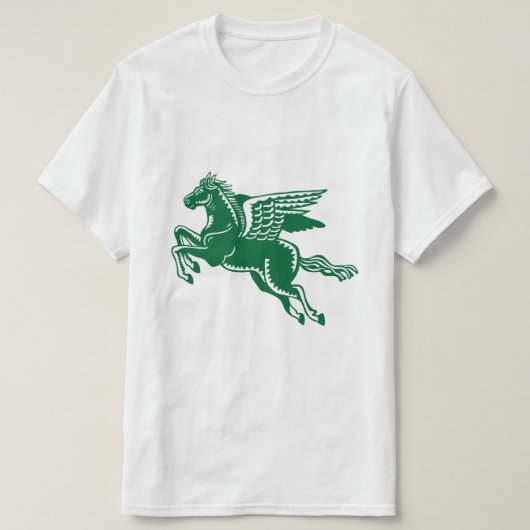 T-shirt Cheval volant - Forêt verte et blanche (Design devant)