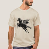 T-shirt Cheval volant - noir et blanc (Devant)