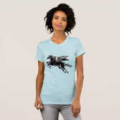 T-shirt Cheval volant - Sweatshirt noir et blanc (Devant entier)