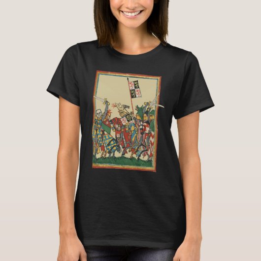 T-shirt Chevalier Chargement, Manesse de Codex du XIVe siè (Devant)
