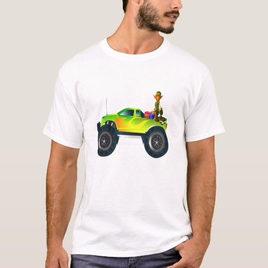 T-shirt chevalier de noël équitation monster camion (Devant)