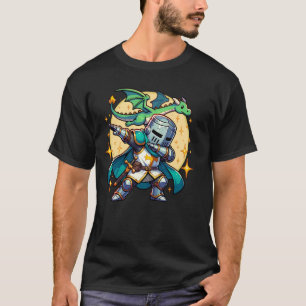 T-shirt Chevalier médiéval Dabbing Dragon Drôle Renaissanc