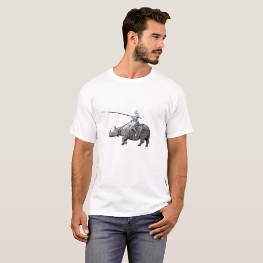 T-shirt Chevalier médiéval en armure chevauchant une joute (Devant entier)